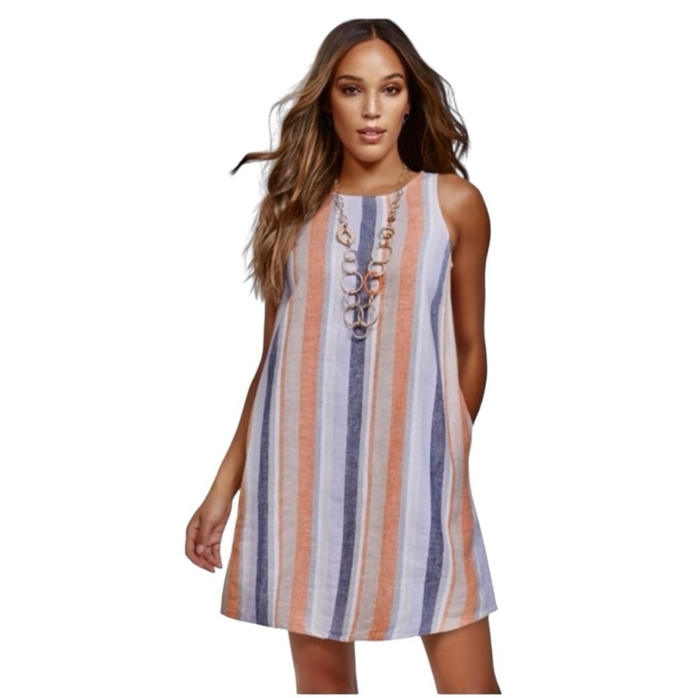 New York & Co Soho Stripe Striped Linen Dress Size Small NWT